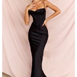 Charmaine Corset Dress - DARK PURPLE - HOUSE OF CB